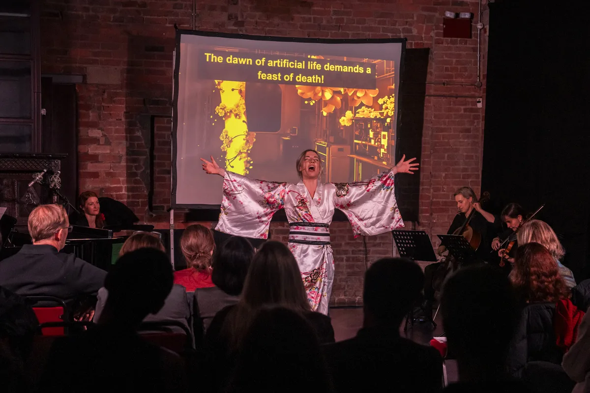 Performer in kimono at ENO workshop